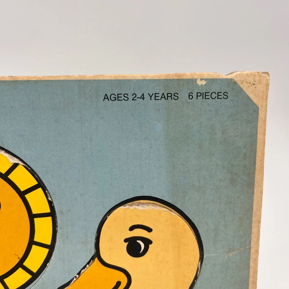 Vintage Jaymar Tiny Tots Ducks Wooden Inlay Puzzle 6 Piece Mary Warren Assoc
